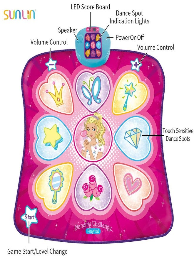 SUNLIN Dance Mat - Rhythm Step Play Mat - Dance Game Toy Pad with LED Lights, Gift for Kids Girls 3-12, Adjustable Volume, Built-in Music, 3 Challenge Levels - Image 2